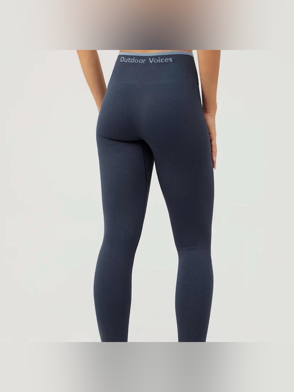 Outdoor Voices Navy Blue Seamless Rib 7/8 Leggings Size Medium